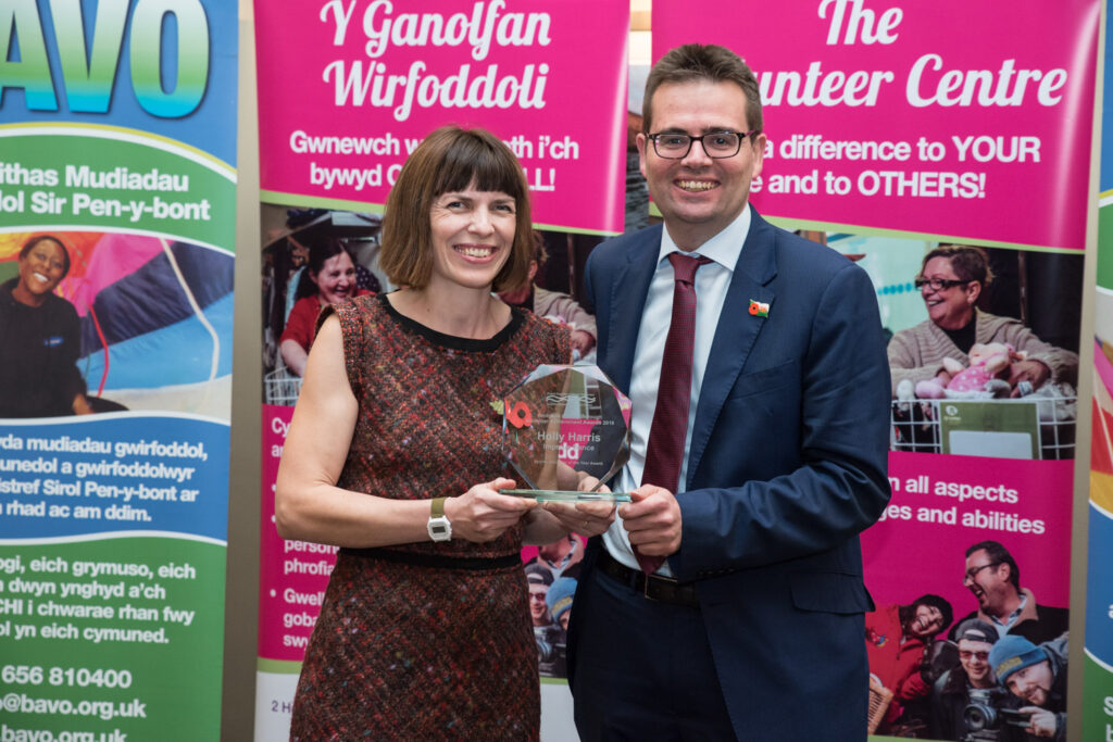 receiving an award