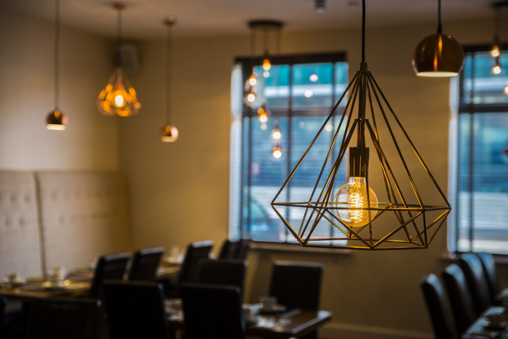 restaurant at the grand hotel swansea lighting