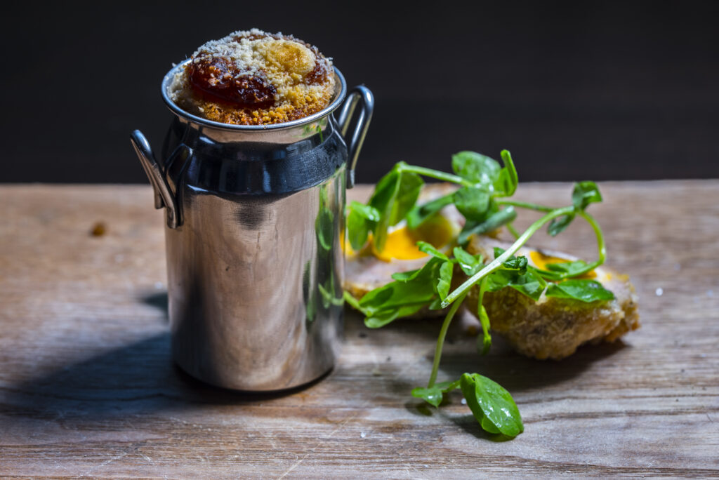 soup in a milk churn